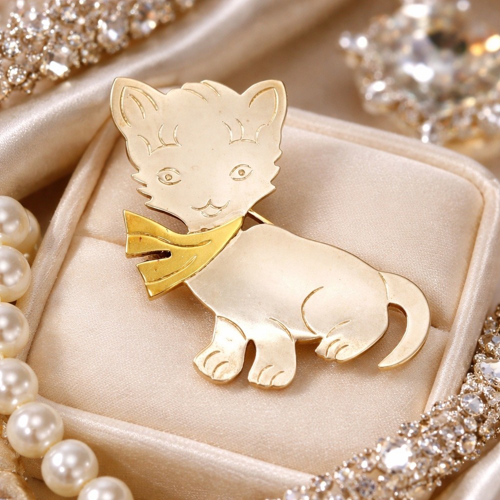 Vintage Sterling Silver 925 Kitten Cat Brooch Pin Pendant‎ Taxco Mexico TL-50
